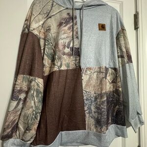 Custom made Carhartt Women's Camo and Gray Hoodie Sweater